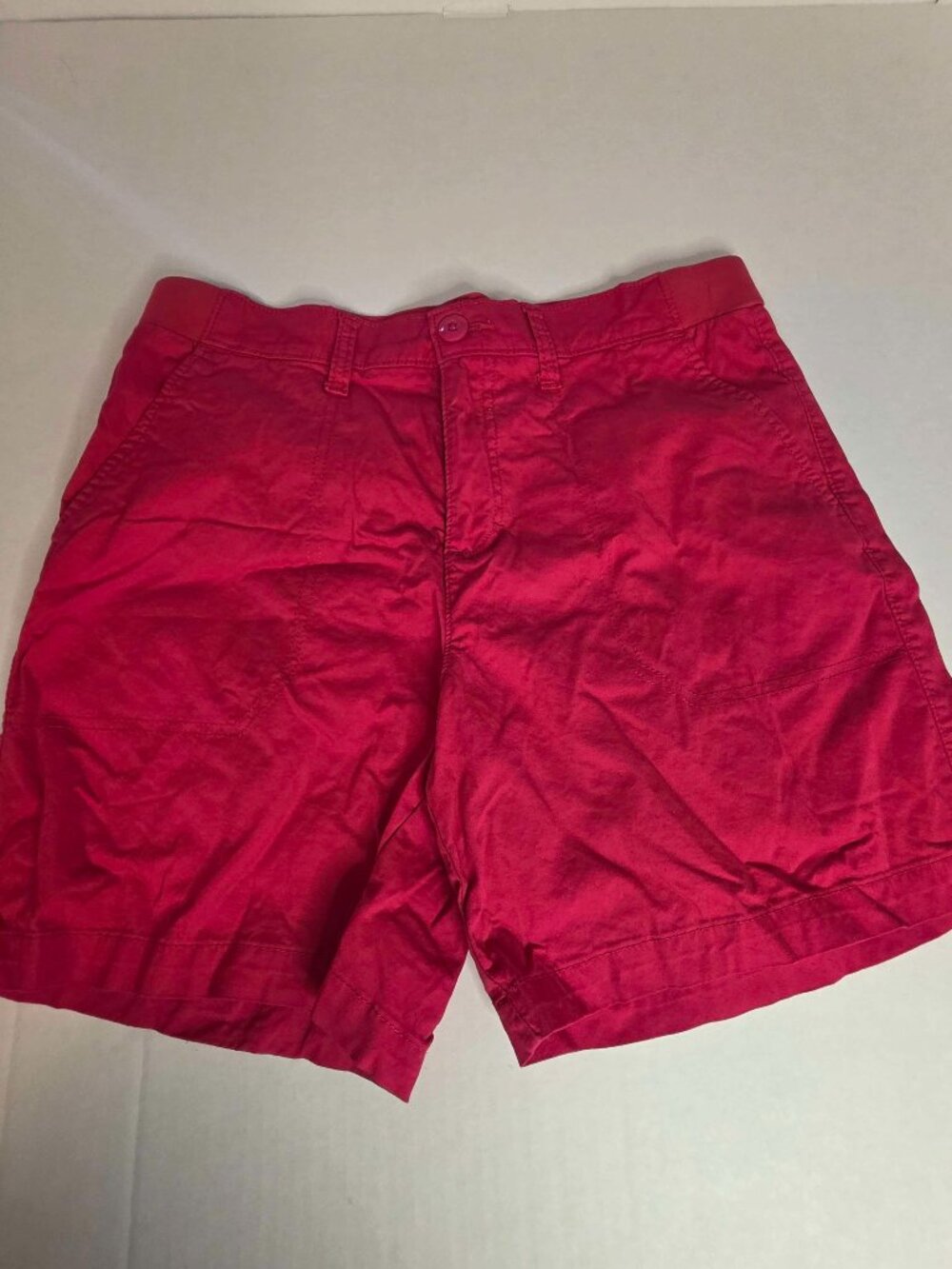 Lee Pink Red Cotton Bermuda Shorts Flat Front Casual Size 12M